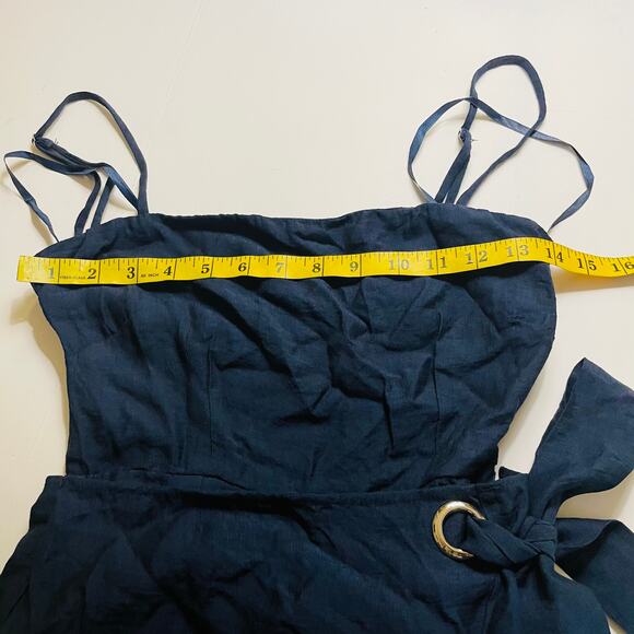 Selfie Leslie Pepita Cami Navy Wrap Ruffle Dress - Picture 8 of 11